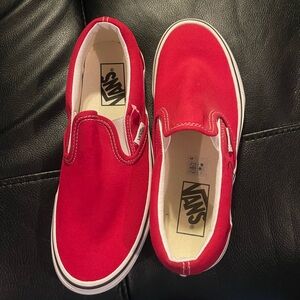 Super cute classic red vans slip on shoe size 6.5